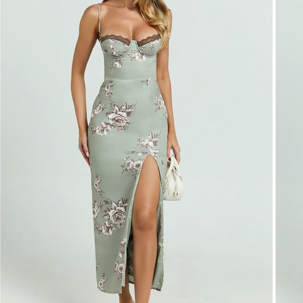 Showpo Sage Floral Maxi Dress
